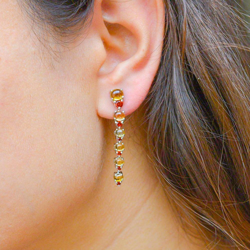 5.33 ct Solid 925 Sterling Silver Citrine Earrings - YoTreasure