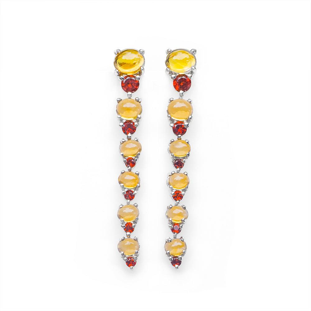 5.33 ct Solid 925 Sterling Silver Citrine Earrings - YoTreasure