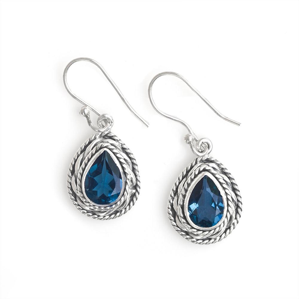 London Blue Topaz Solid 925 Sterling Silver Dangle Earrings Jewelry - YoTreasure