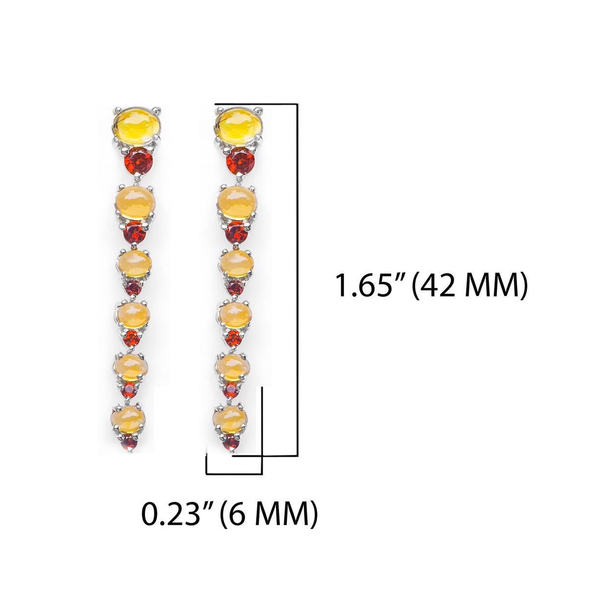 5.33 ct Solid 925 Sterling Silver Citrine Earrings - YoTreasure