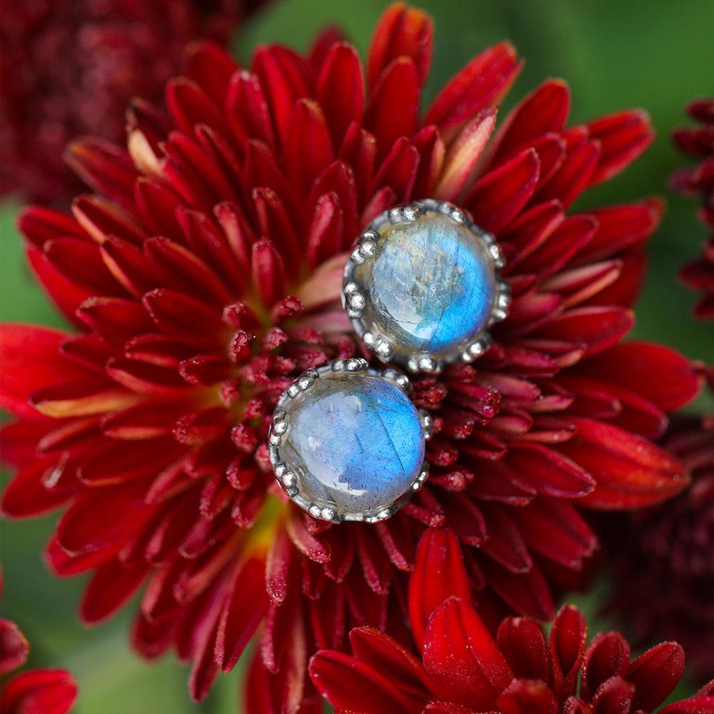 Labradorite Solid 925 Sterling Silver Stud Earrings - YoTreasure