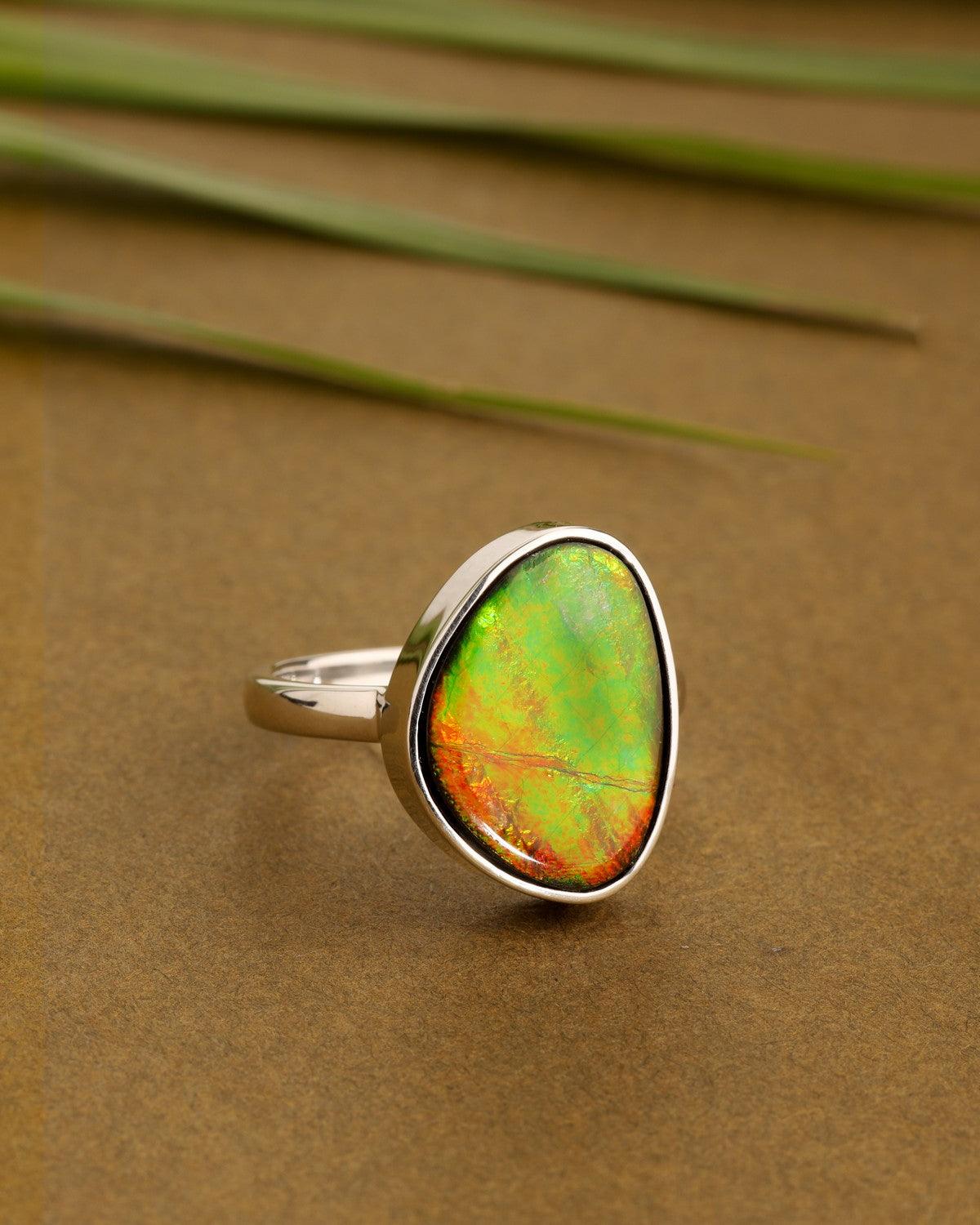6.10 Ct. Ammoite Ring Solid 925 Sterling Silver Jewlry - YoTreasure