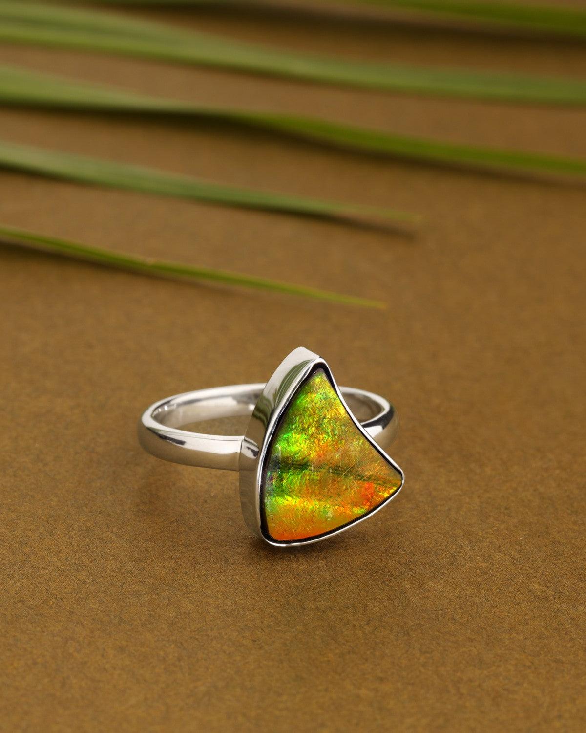 5.80 Ct. Ammoite Ring Solid 925 Sterling Silver Jewlry - YoTreasure