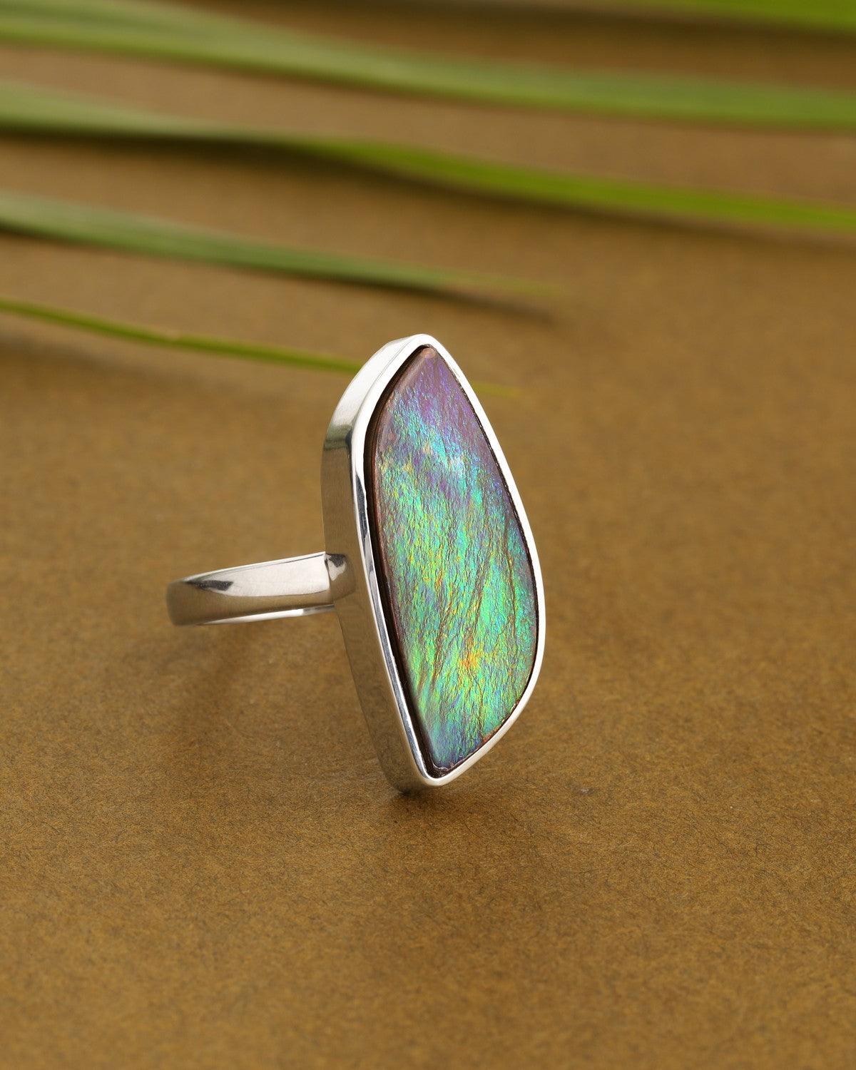8.10 Ct. Ammoite Ring Solid 925 Sterling Silver Jewlry - YoTreasure