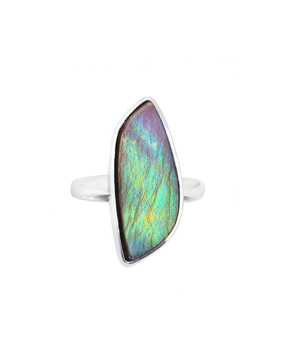 8.10 Ct. Ammoite Ring Solid 925 Sterling Silver Jewlry - YoTreasure