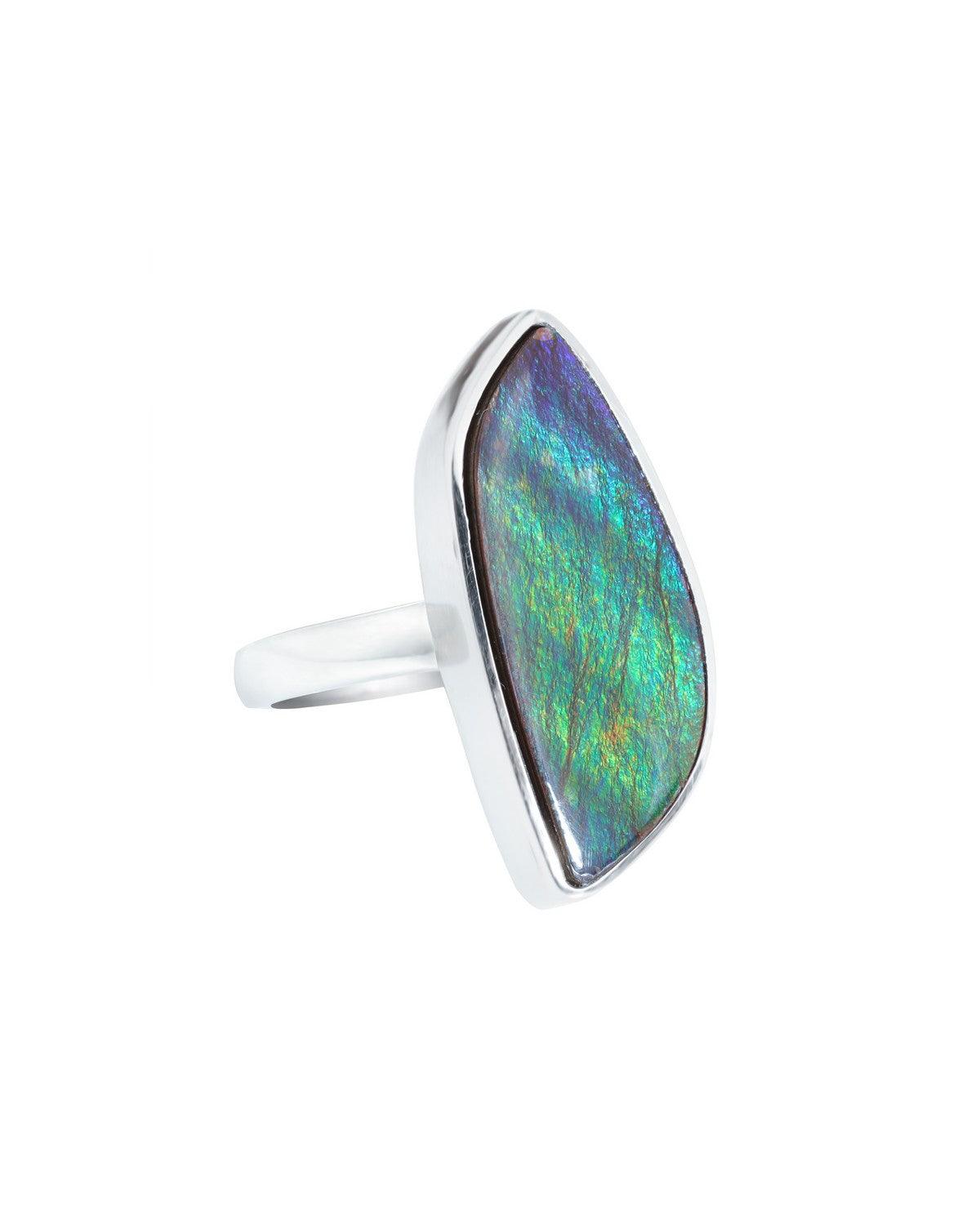 8.10 Ct. Ammoite Ring Solid 925 Sterling Silver Jewlry - YoTreasure