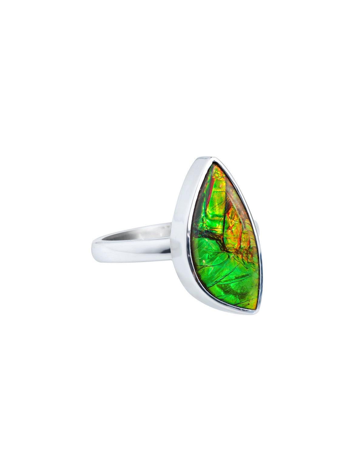 5.95 Ct. Ammoite Ring Solid 925 Sterling Silver Jewlry - YoTreasure