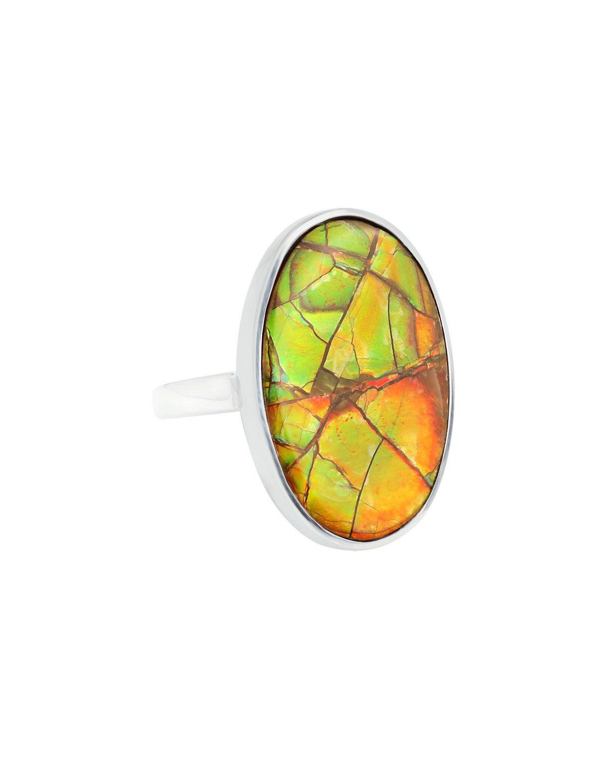 14.85 Ct. Ammoite Ring Solid 925 Sterling Silver Jewlry - YoTreasure