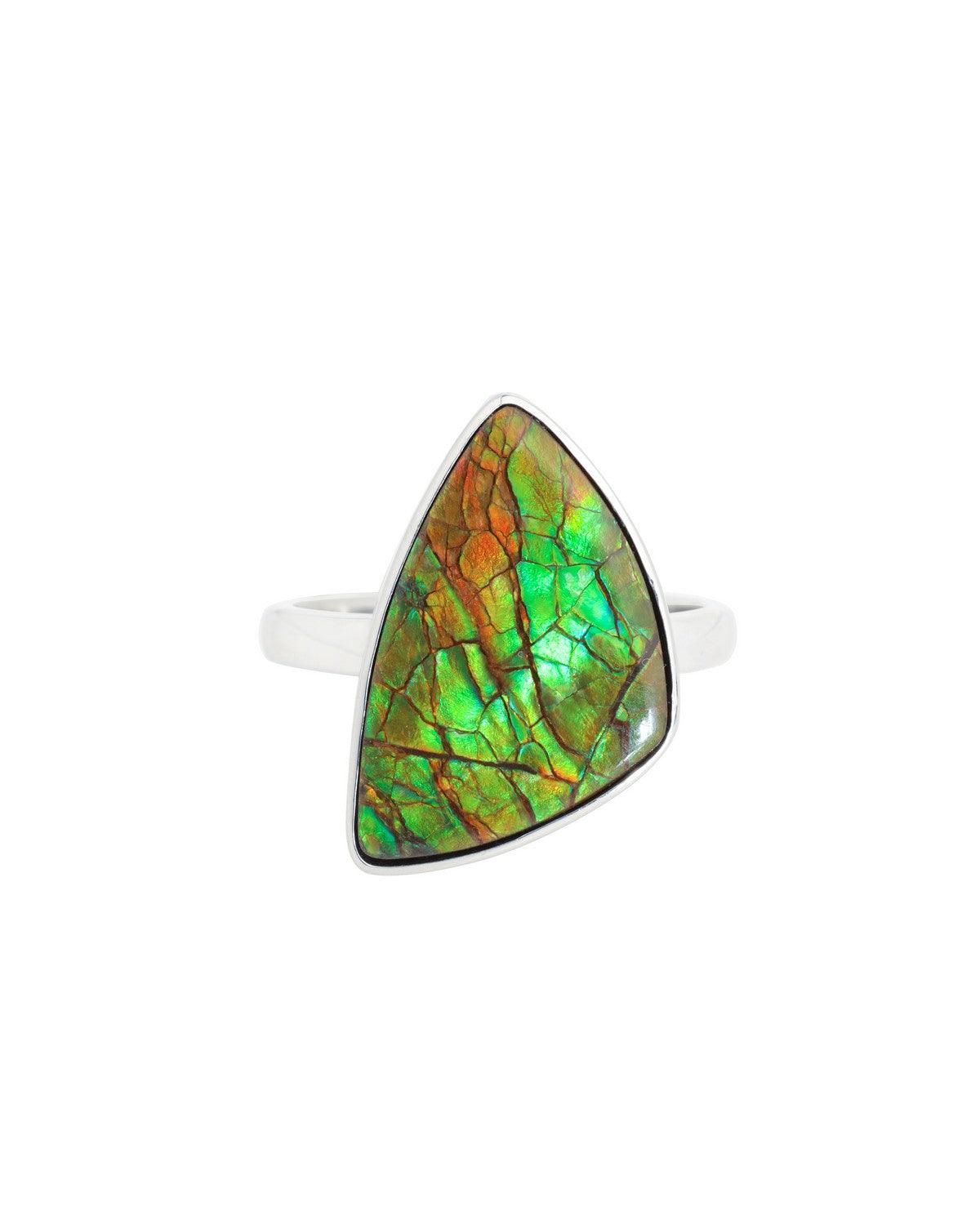 11.90 Ct. Ammoite Ring Solid 925 Sterling Silver Jewlry - YoTreasure