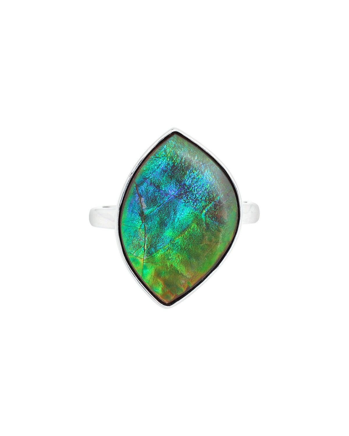 5.65 Ct. Ammoite Ring Solid 925 Sterling Silver Jewlry - YoTreasure