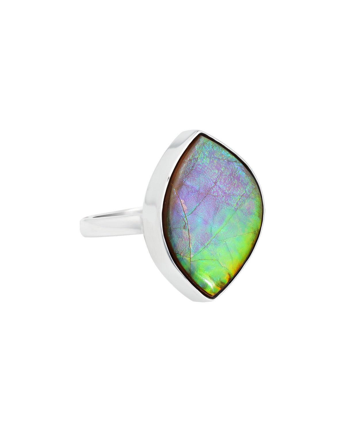 5.65 Ct. Ammoite Ring Solid 925 Sterling Silver Jewlry - YoTreasure
