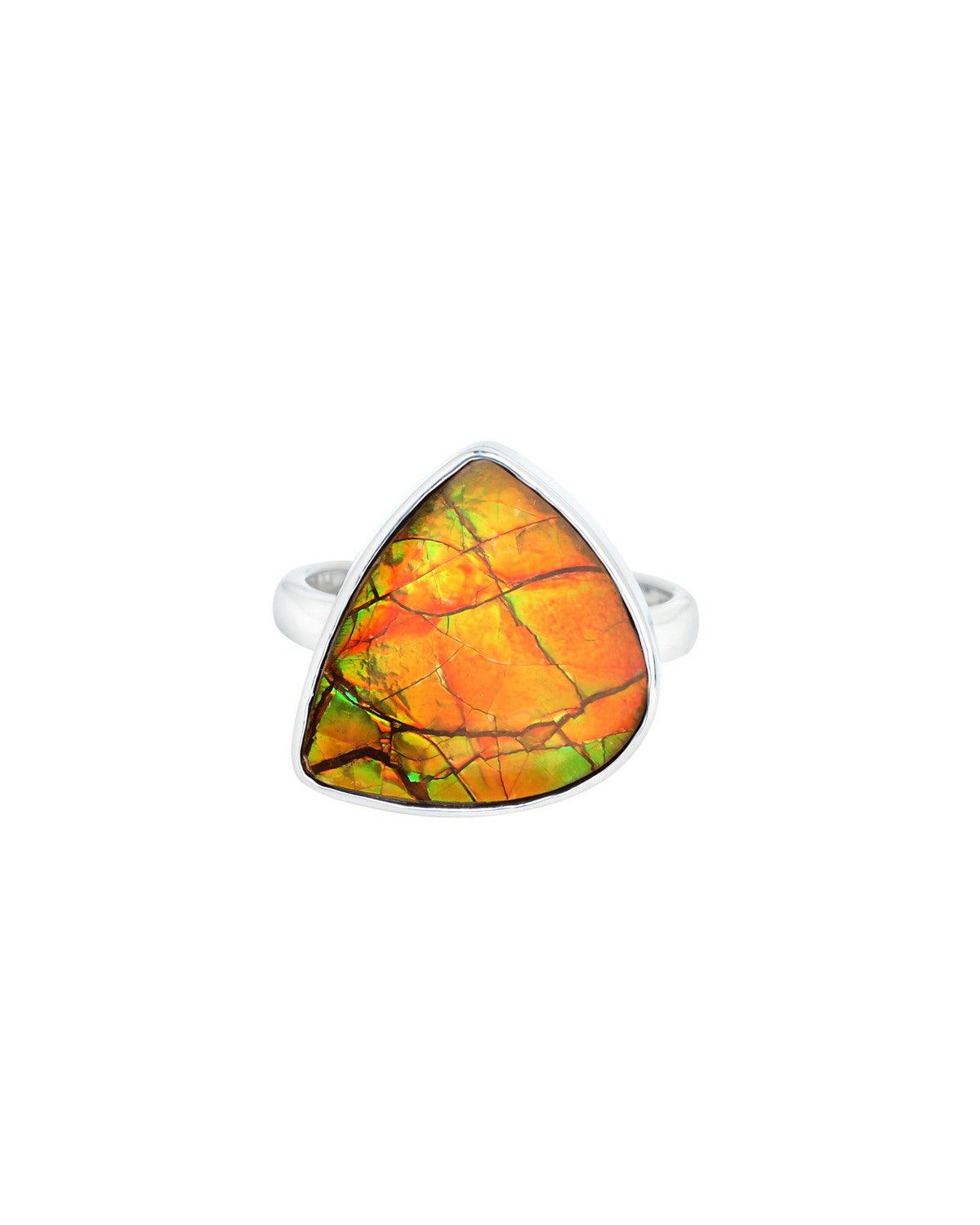 8.60 Ct. Ammoite Ring Solid 925 Sterling Silver Jewlry - YoTreasure