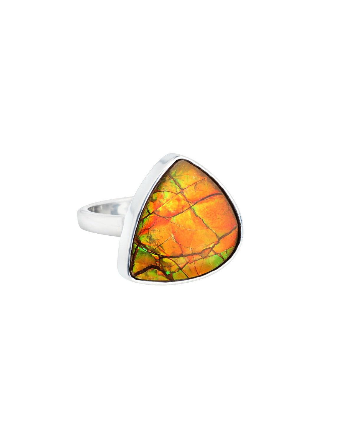 8.60 Ct. Ammoite Ring Solid 925 Sterling Silver Jewlry - YoTreasure