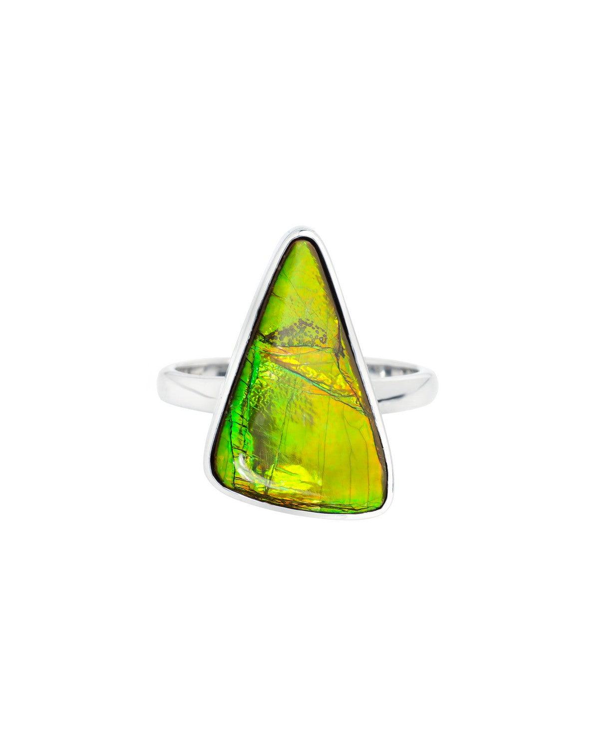 7.55 Ct. Ammoite Ring Solid 925 Sterling Silver Jewlry - YoTreasure