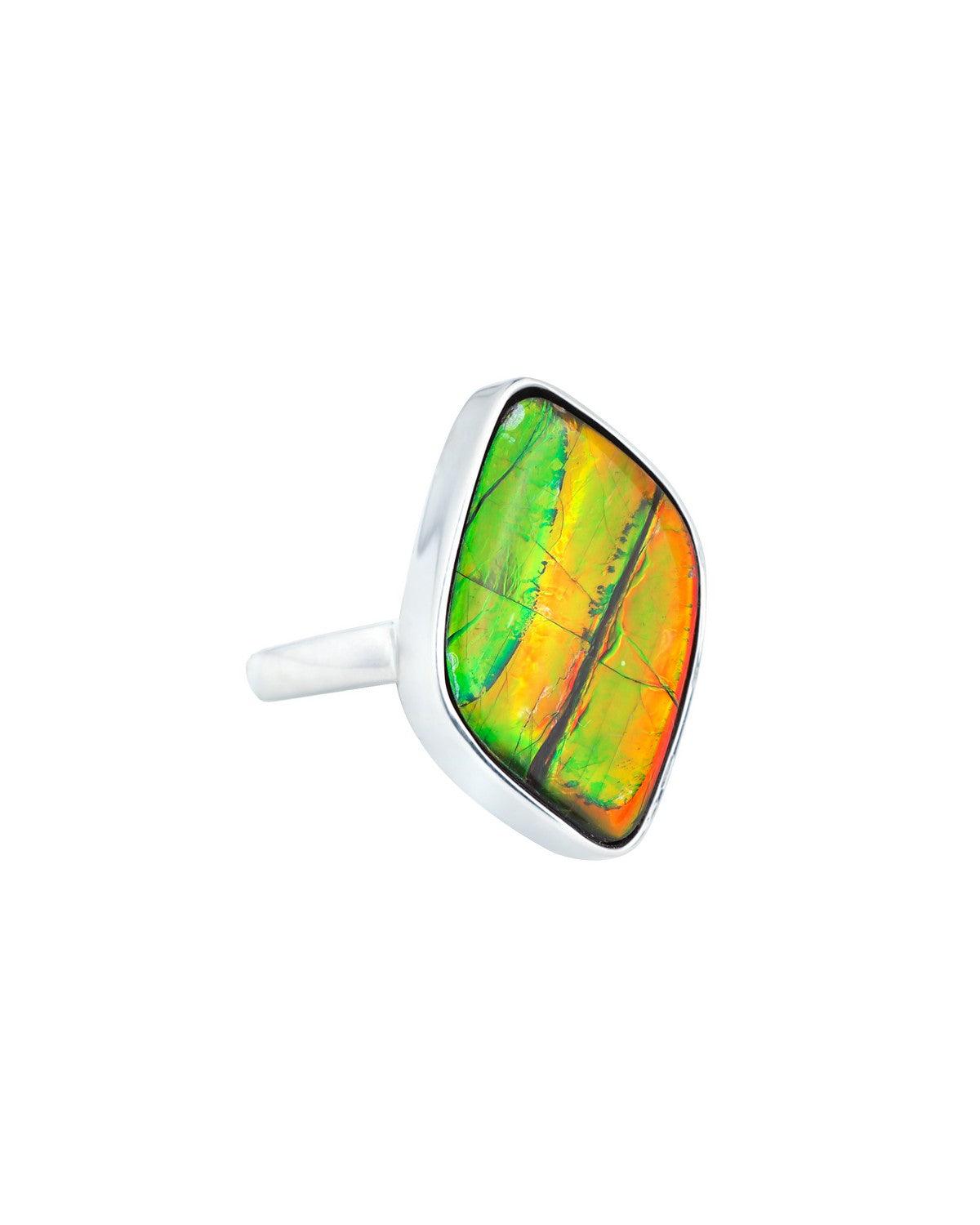 10.85 Ct. Ammoite Ring Solid 925 Sterling Silver Jewlry - YoTreasure