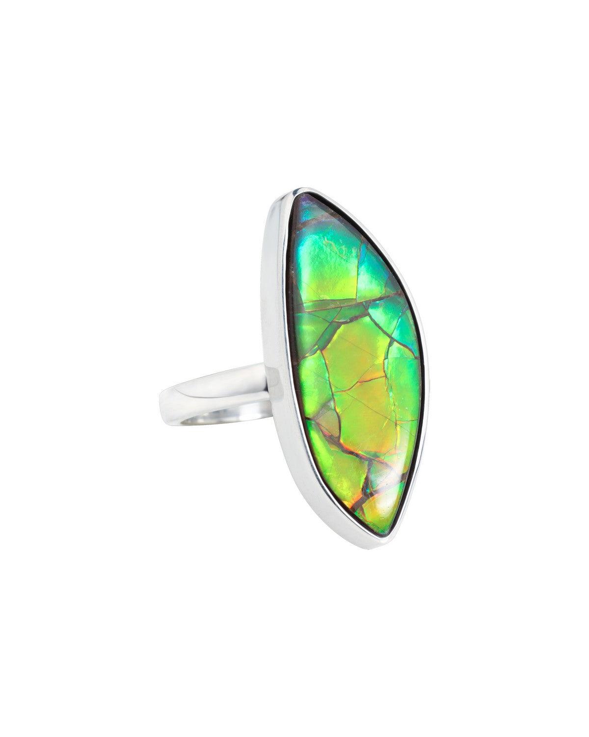 9.80 Ct. Ammoite Ring Solid 925 Sterling Silver Jewlry - YoTreasure
