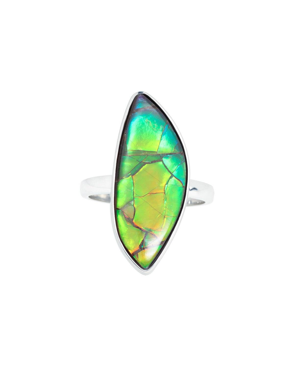 9.80 Ct. Ammoite Ring Solid 925 Sterling Silver Jewlry - YoTreasure