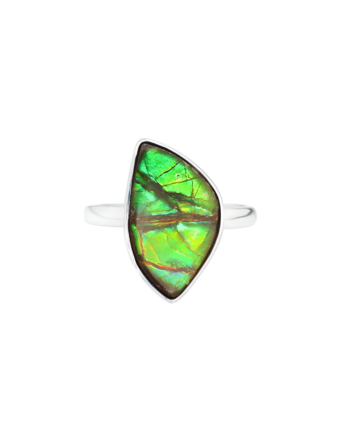 7.75 Ct. Ammoite Ring Solid 925 Sterling Silver Jewlry - YoTreasure