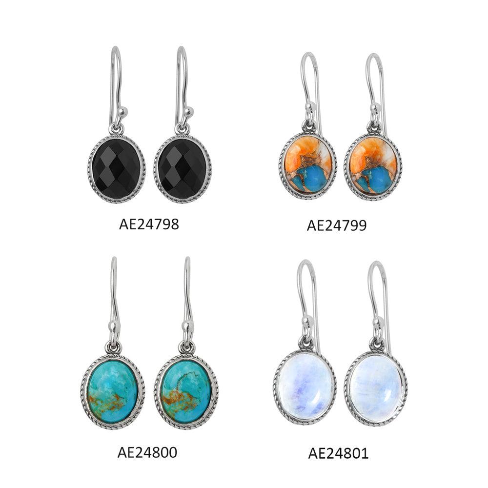 Rainbow Moonstone Solid 925 Sterling Silver Dangle Earrings - YoTreasure