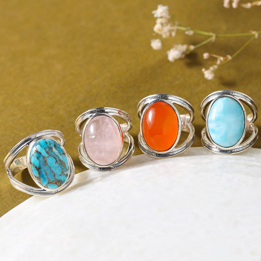 YoTreasure 13x18 MM Moonstone 925 Sterling Silver Split Shank Statement Ring - YoTreasure