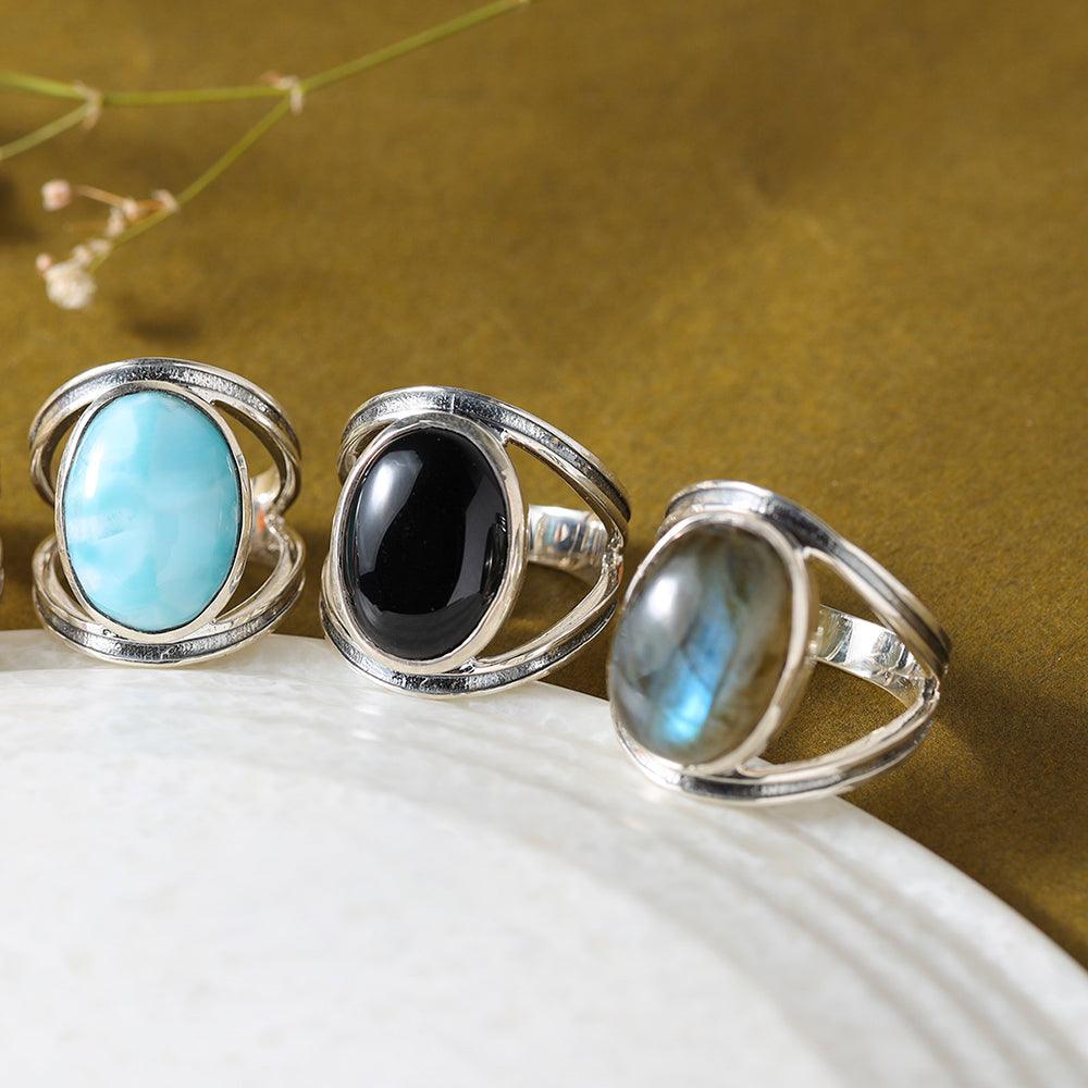 YoTreasure 13x18 MM Moonstone 925 Sterling Silver Split Shank Statement Ring - YoTreasure