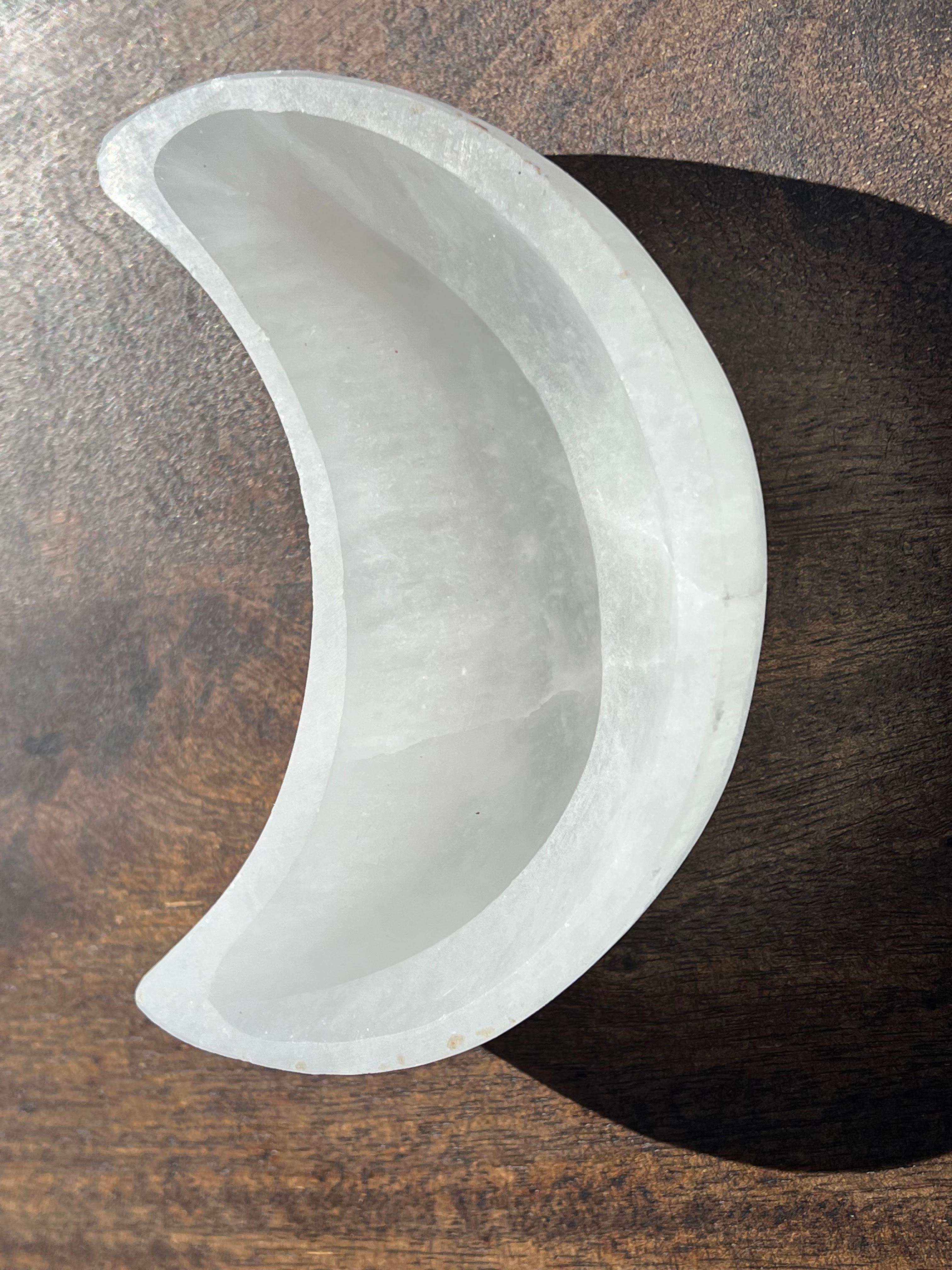 Healing Stone Crystal Bowls Natural Moon Selenite With 7 Stone Chakra 925 Sterling Silver Chain Pendant - YoTreasure