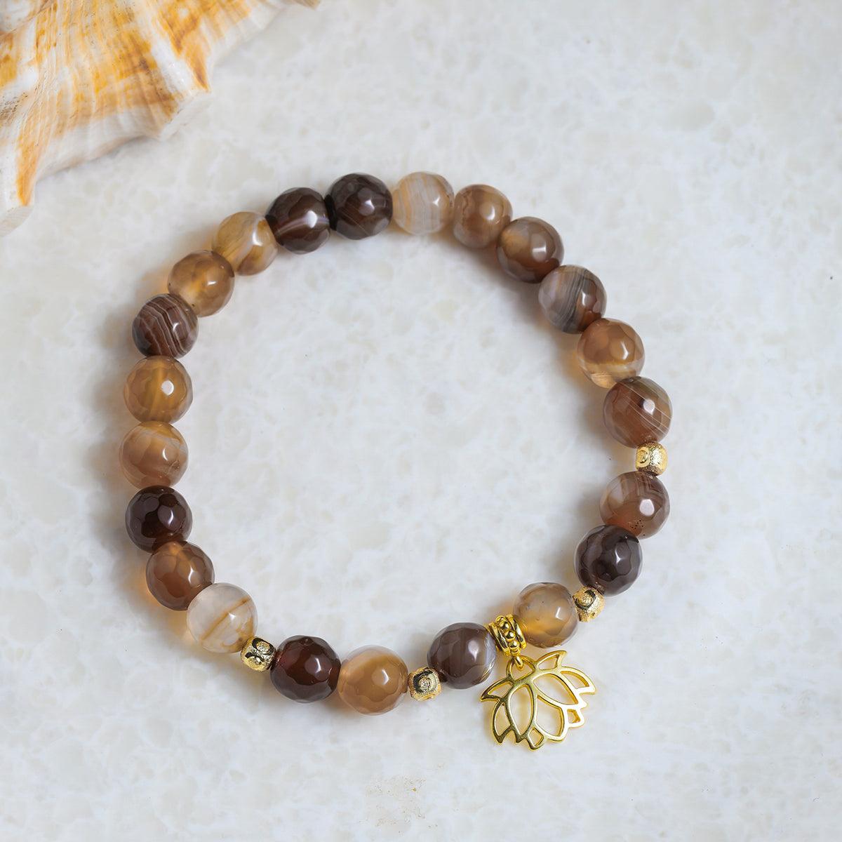 Brown Multi Onyx Beads Bracelet in Brass Jewelry - YoTreasure