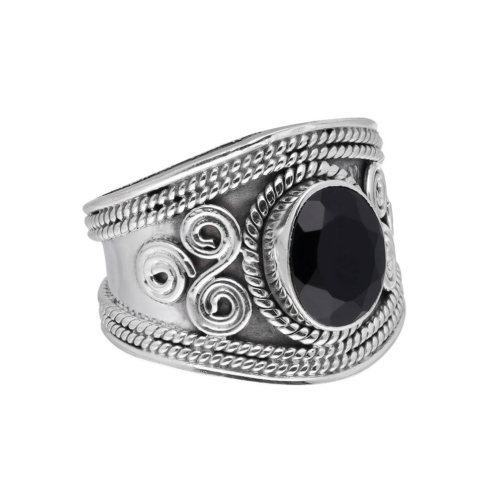 Black Onyx Ring Solid 925 Sterling Silver Gemstone Jewelry - YoTreasure