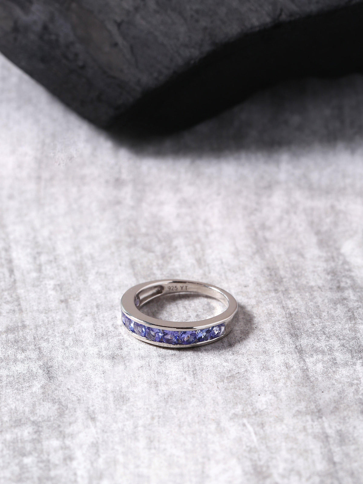 Tanzanite Solid 925 Sterling Silver Eternity Band Ring Jewelry - YoTreasure