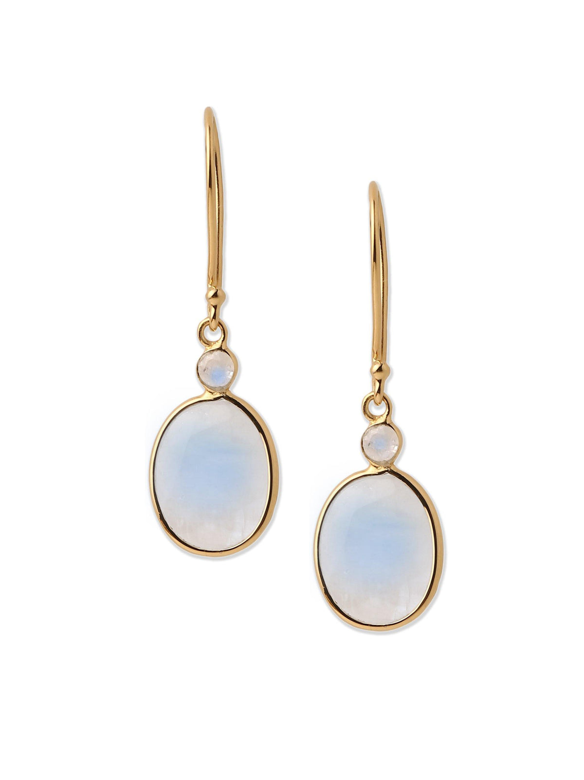 4.08 Ct. Rainbow Moonstone Solid 10k Yellow Gold Dangle Earrings Jewelry - YoTreasure