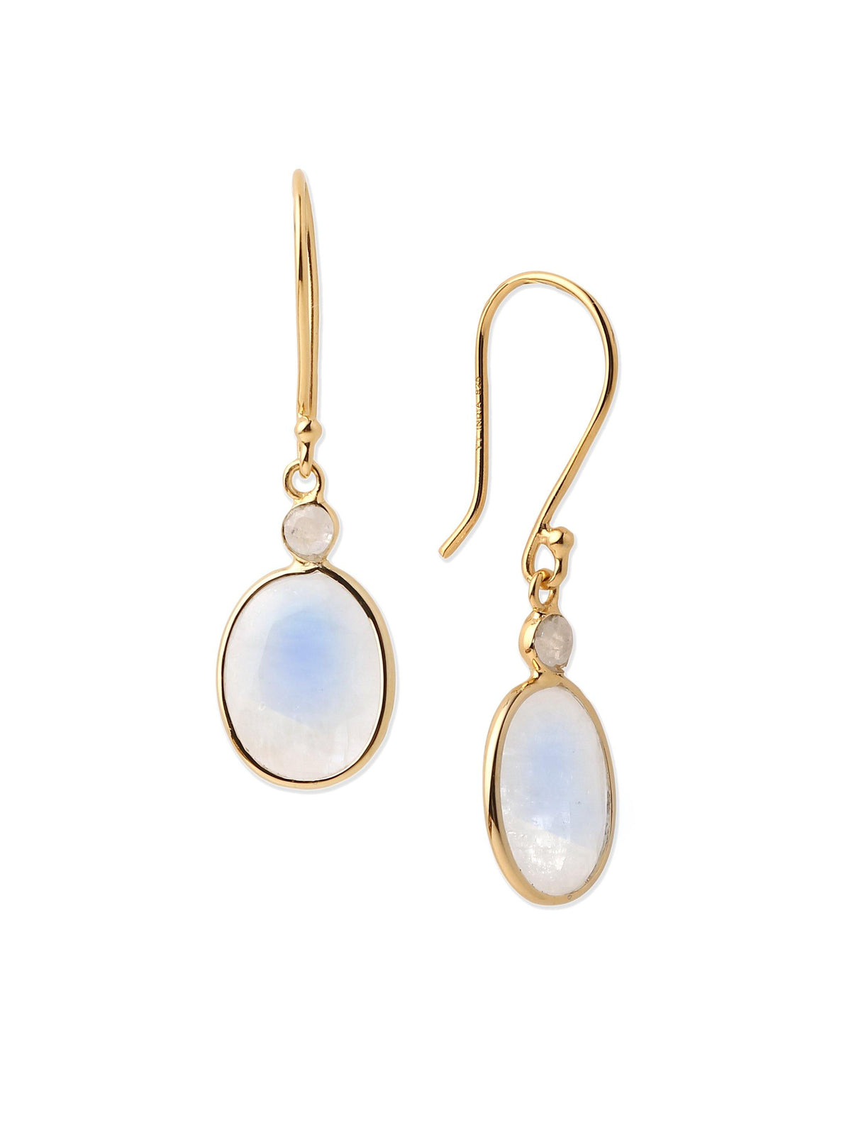4.08 Ct. Rainbow Moonstone Solid 10k Yellow Gold Dangle Earrings Jewelry - YoTreasure