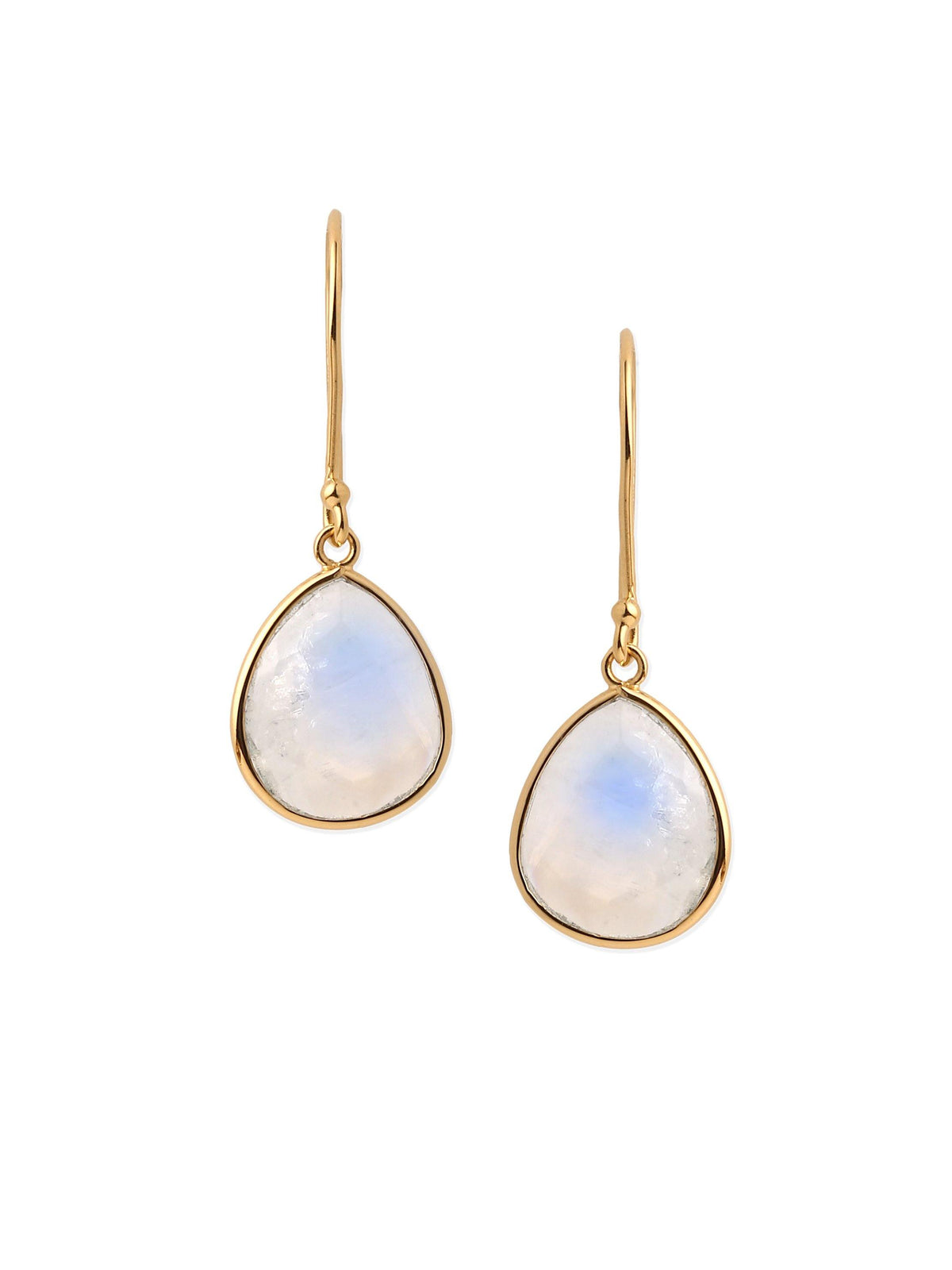 4.60 Ct Moonstone Solid 10k Yellow Gold Teardrop Dangle Earrings - YoTreasure