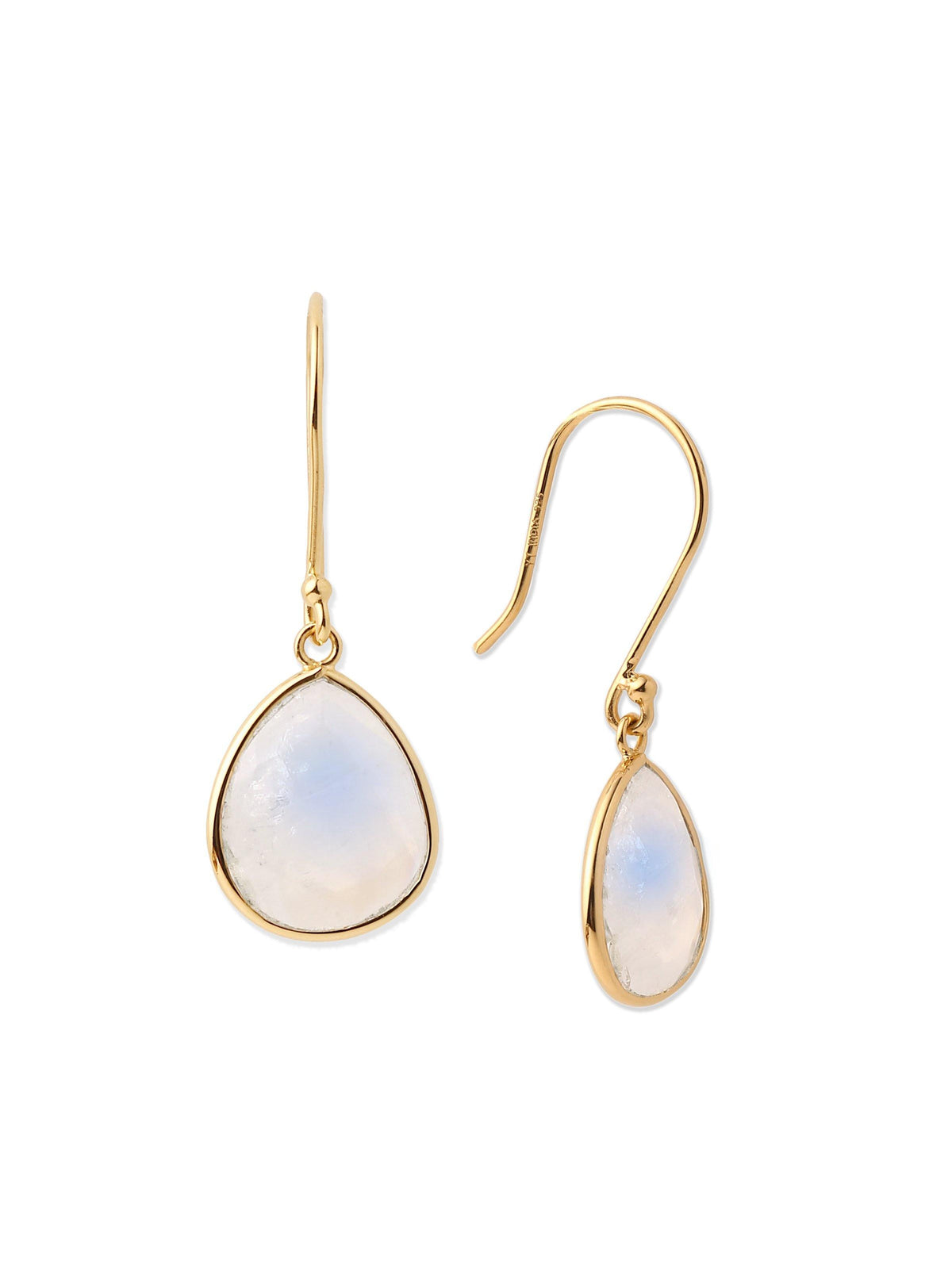 4.60 Ct Moonstone Solid 10k Yellow Gold Teardrop Dangle Earrings - YoTreasure