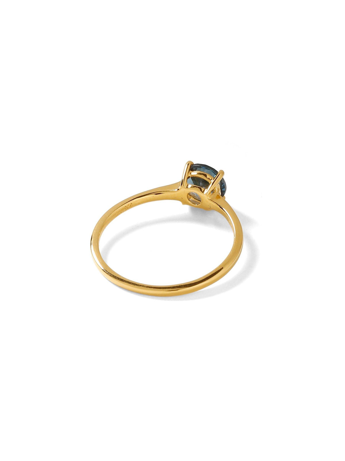 0.96 Ct London Blue Topaz Solid 10k Yellow Gold Solitaire Ring Jewelry - YoTreasure