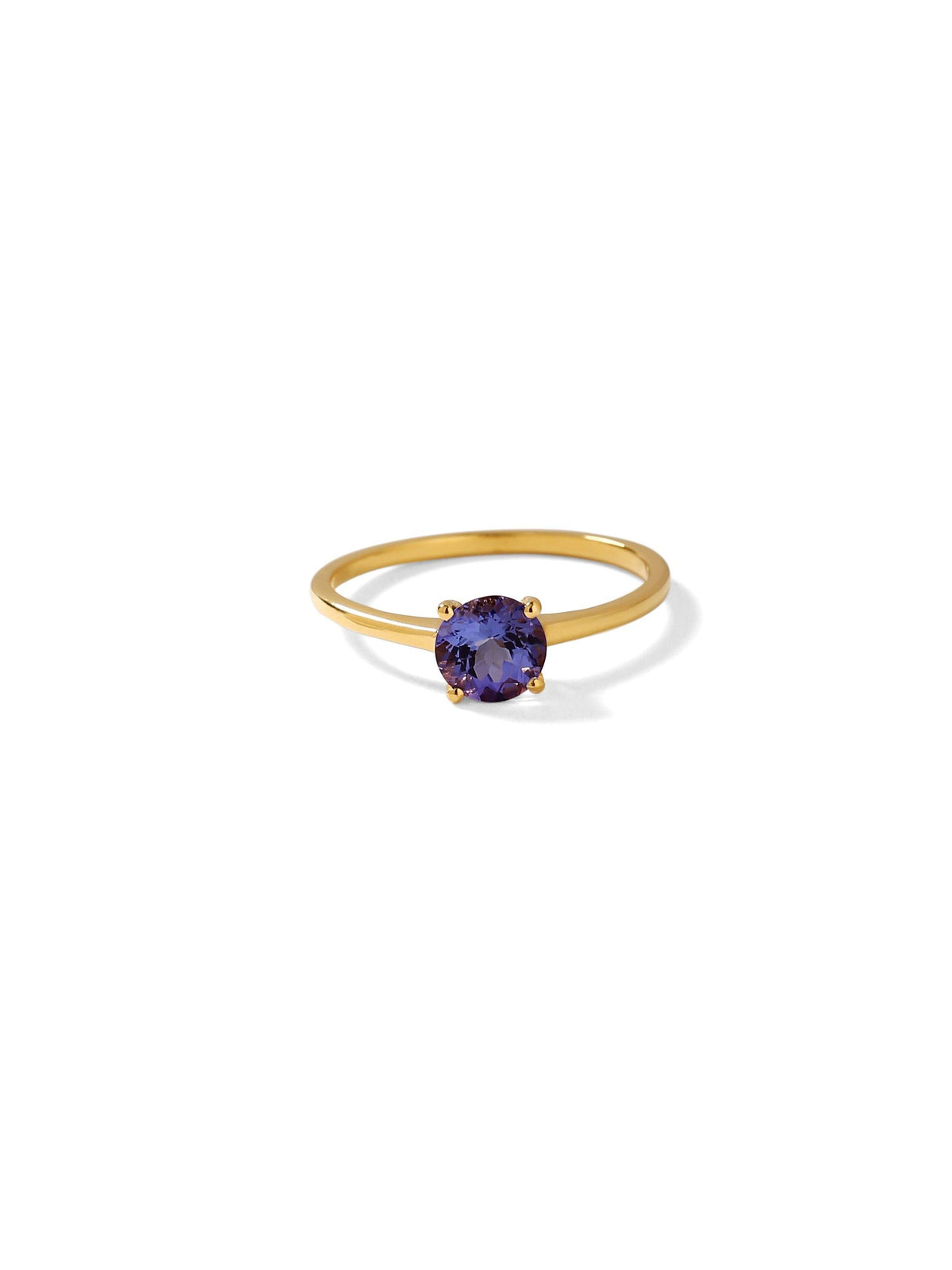 0.91 Ct Tanzanite Solid 10k Yellow Gold Solitaire Ring Jewelry - YoTreasure