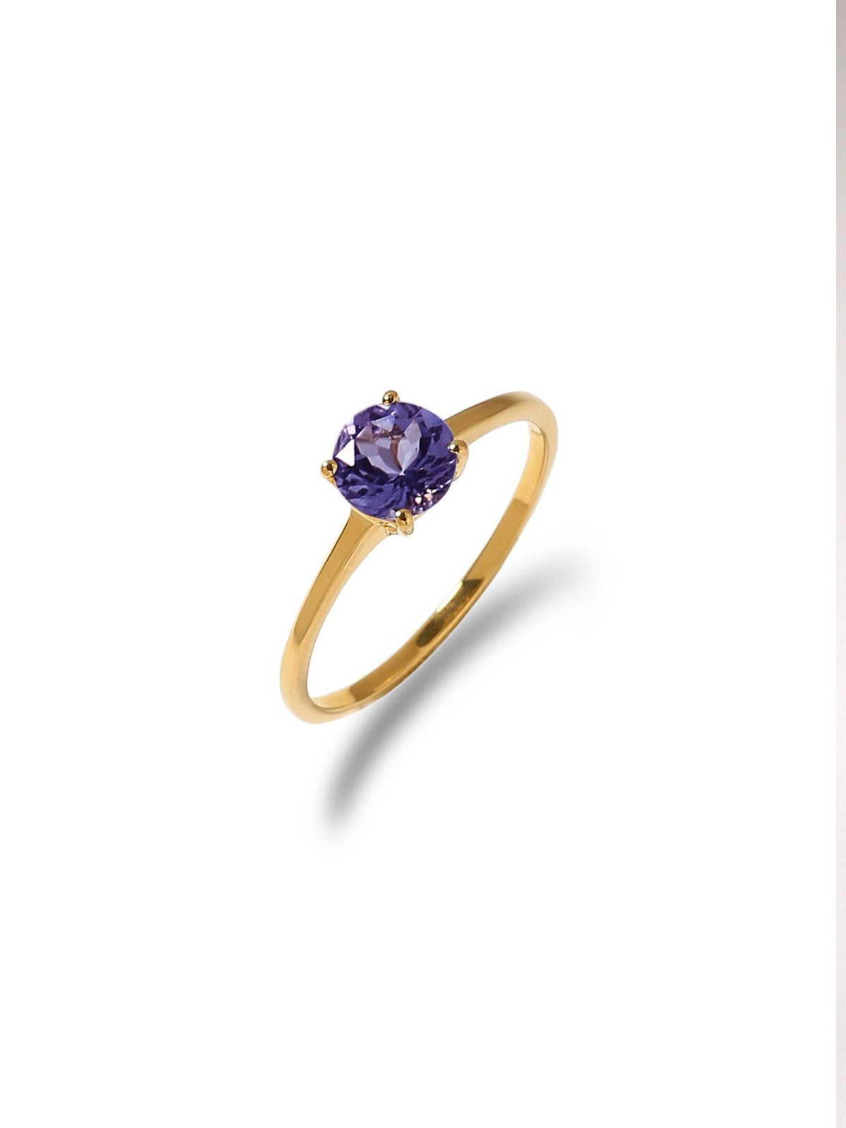 0.91 Ct Tanzanite Solid 10k Yellow Gold Solitaire Ring Jewelry - YoTreasure