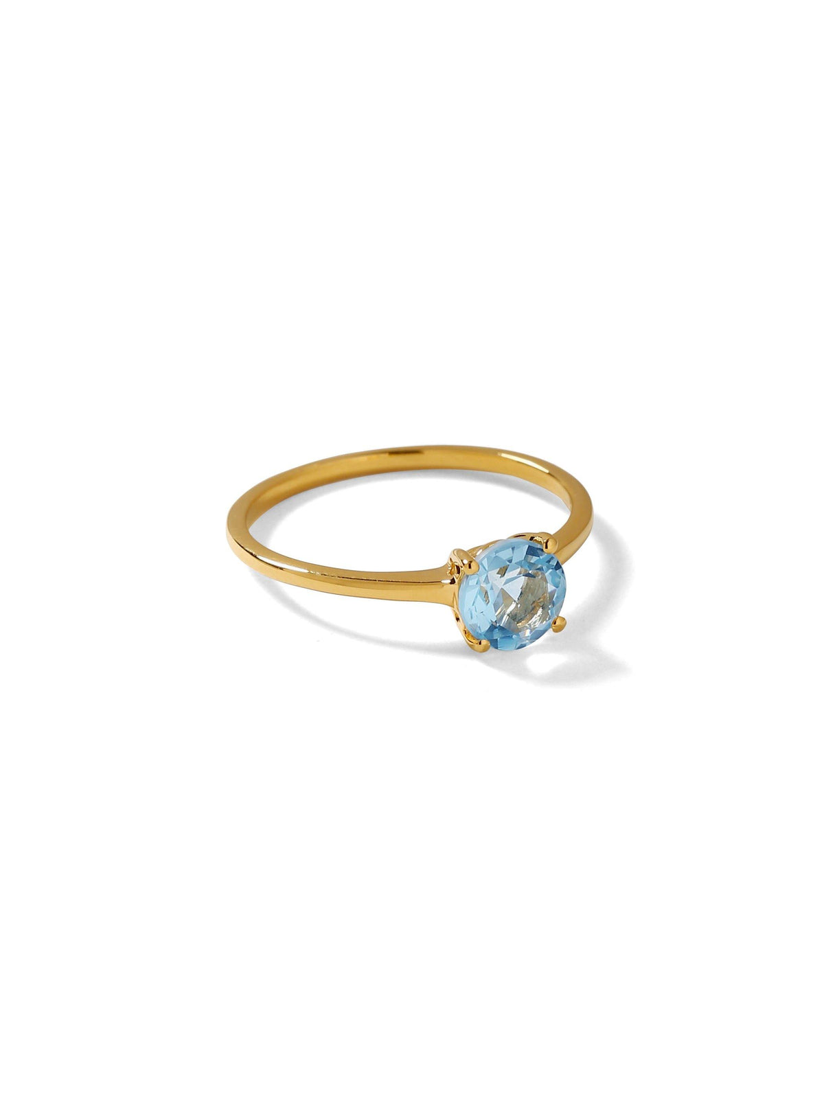1.03 Ct Sky Blue Topaz Solid 10k Yellow Gold Solitaire Ring Jewelry - YoTreasure