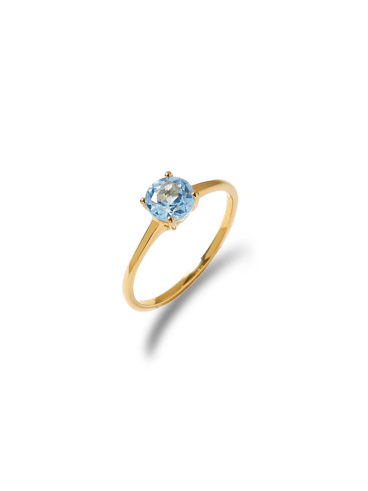 1.03 Ct Sky Blue Topaz Solid 10k Yellow Gold Solitaire Ring Jewelry - YoTreasure