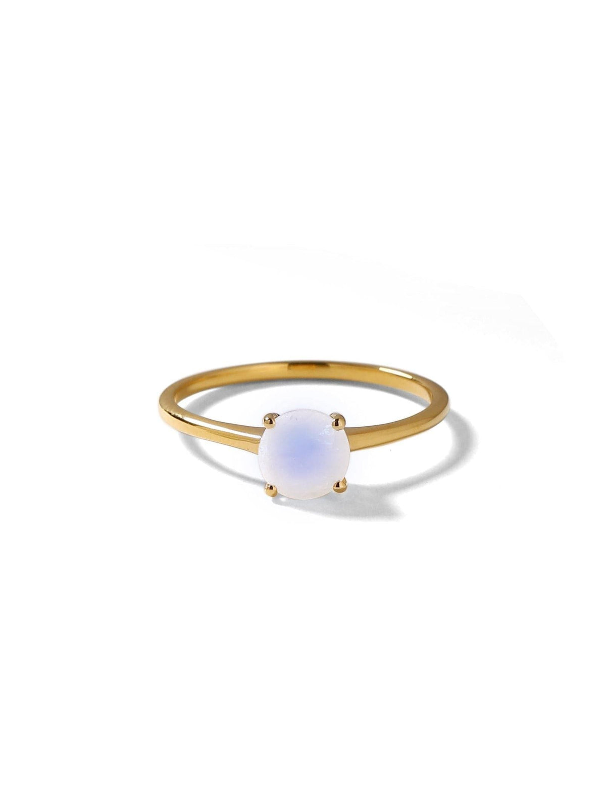 0.60 Ct Moonstone Solid 10k Yellow Gold Solitaire Ring Jewelry - YoTreasure