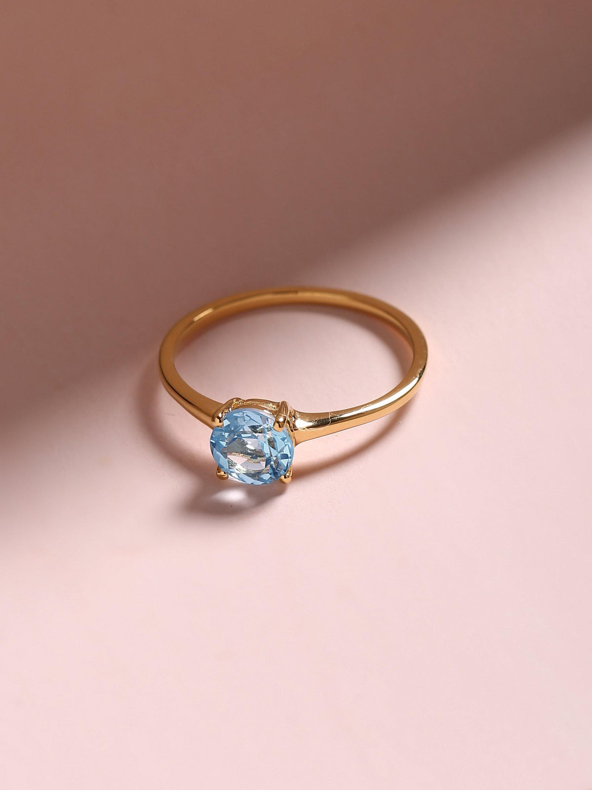 1.03 Ct Sky Blue Topaz Solid 10k Yellow Gold Solitaire Ring Jewelry - YoTreasure