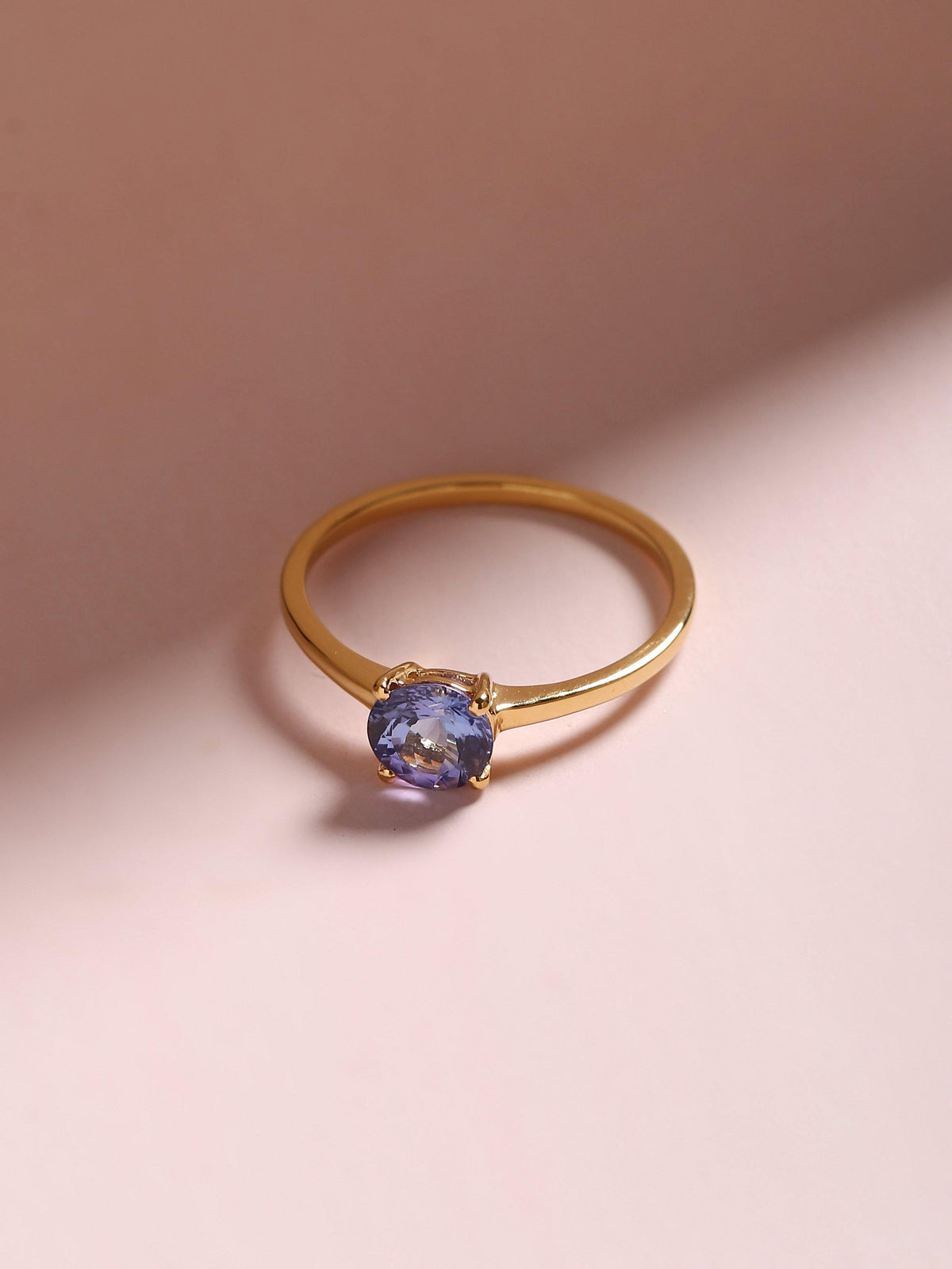0.91 Ct Tanzanite Solid 10k Yellow Gold Solitaire Ring Jewelry - YoTreasure
