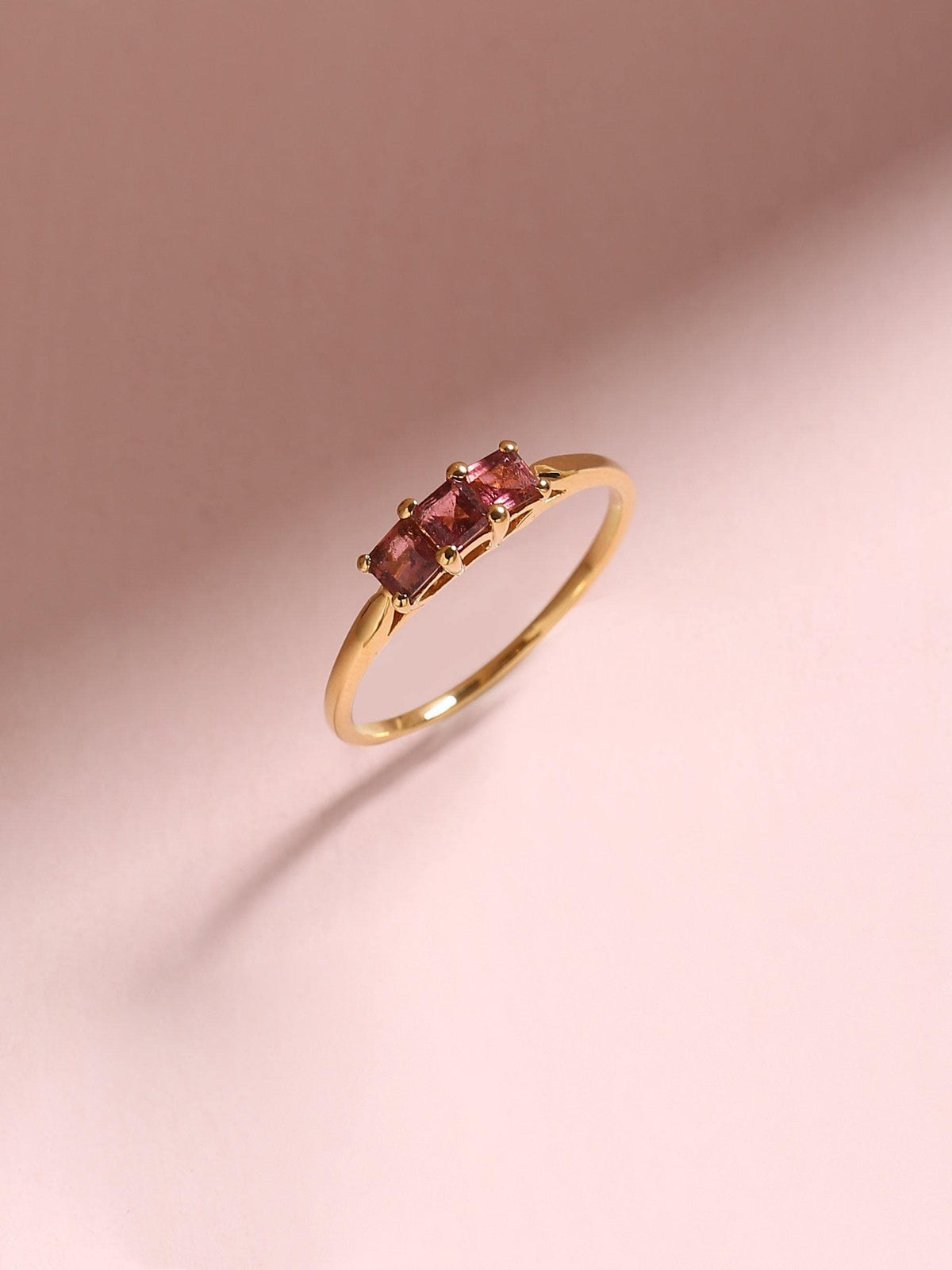 0.45 Ct. Tourmaline Solid 10k Yellow Gold Band Ring Jewelry - YoTreasure