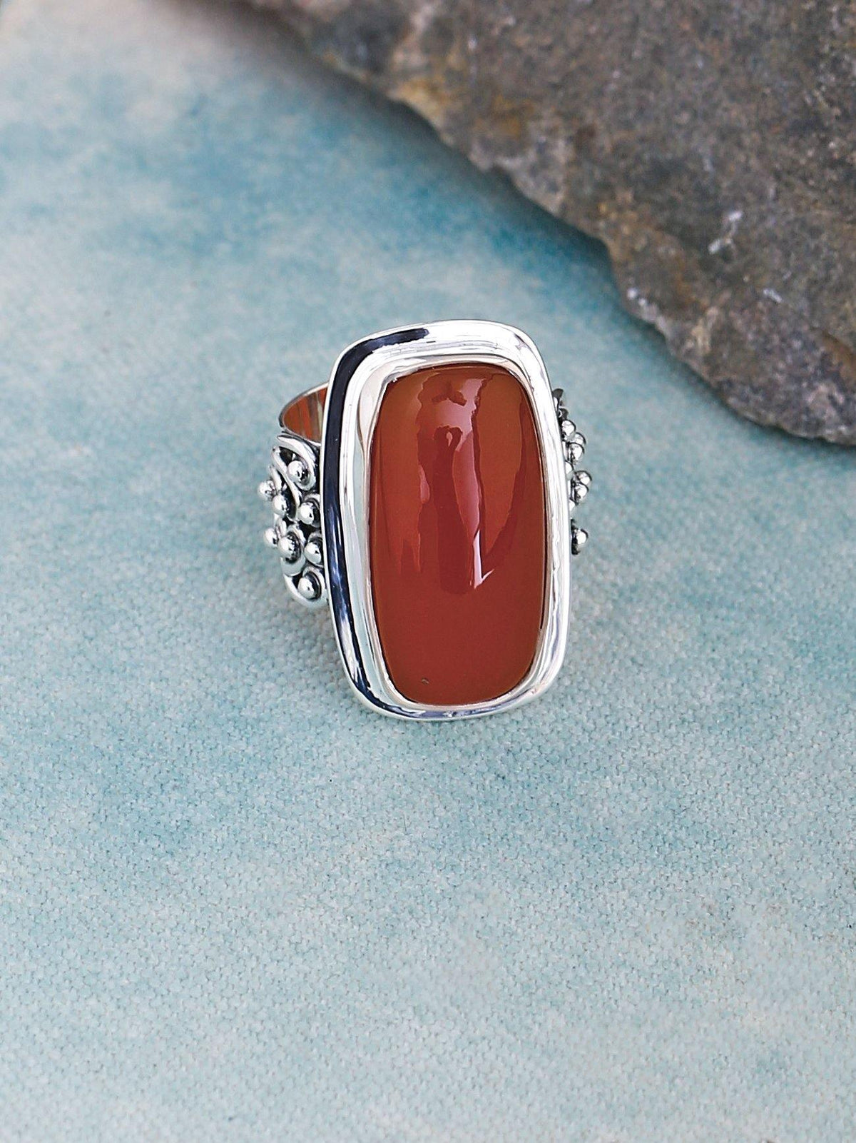 Carnelian Solid 925 Sterling Silver Ring Jewelry - YoTreasure