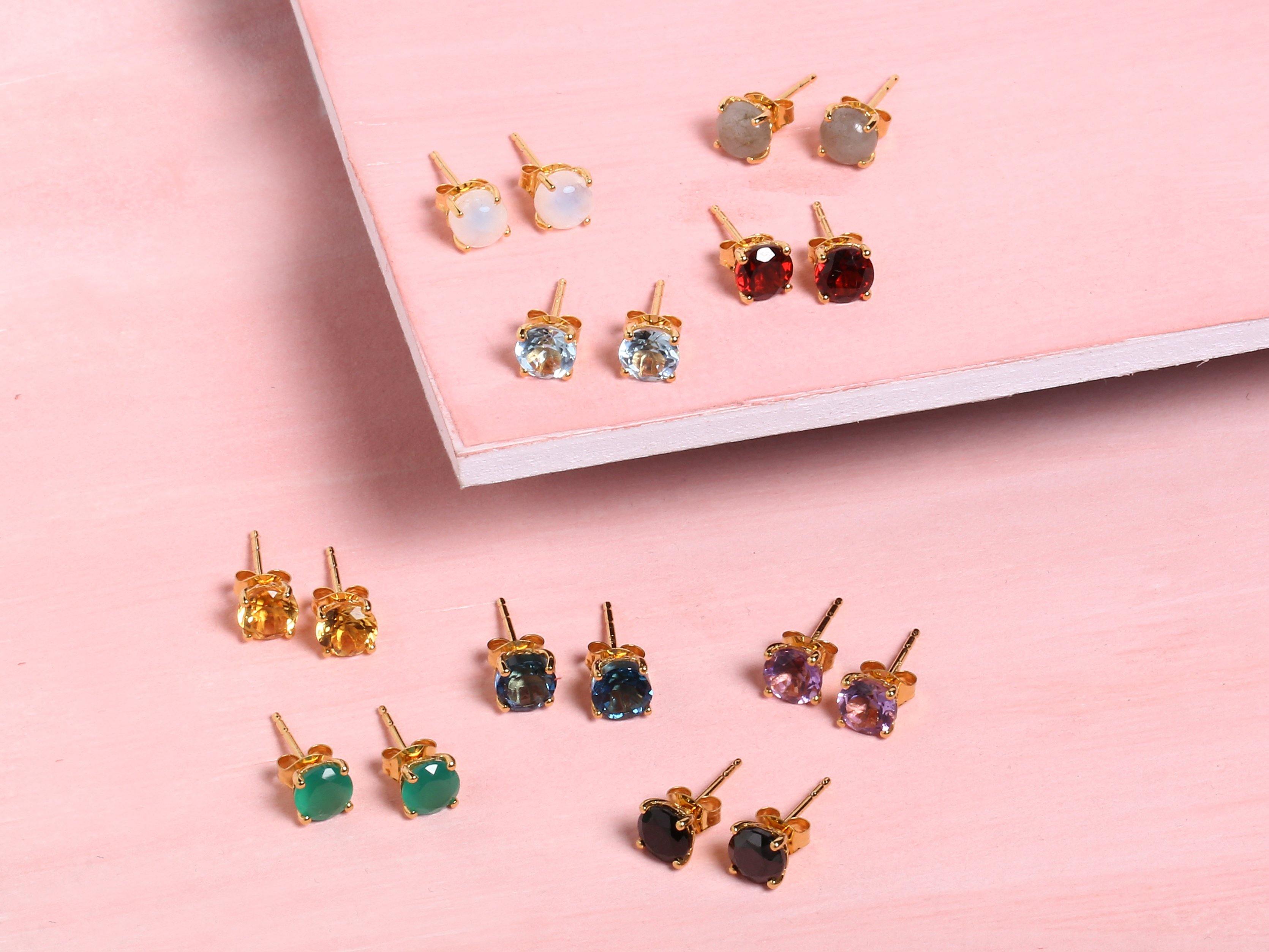 1.72 Ct. Black Onyx Solid 10k Yellow Gold Stud Earrings - YoTreasure