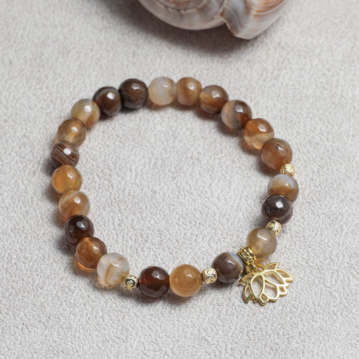 Brown Multi Onyx Beads Bracelet in Brass Jewelry - YoTreasure