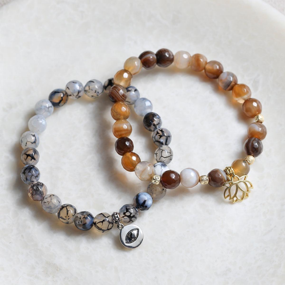 Brown Multi Onyx Beads Bracelet in Brass Jewelry - YoTreasure