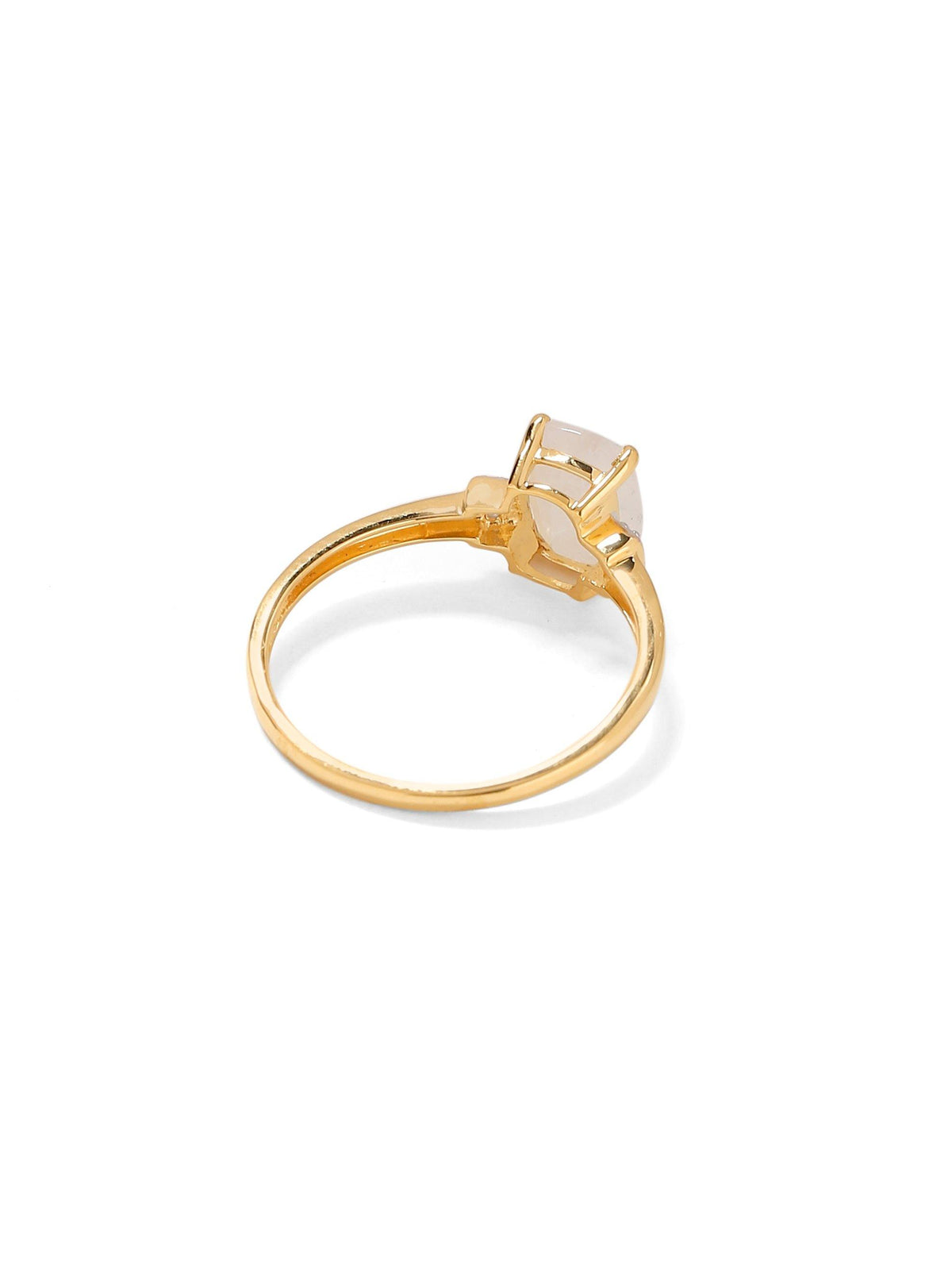 1.72 Cts Rainbow Moonstone Solid 10k Yellow Gold Princess Ring - YoTreasure