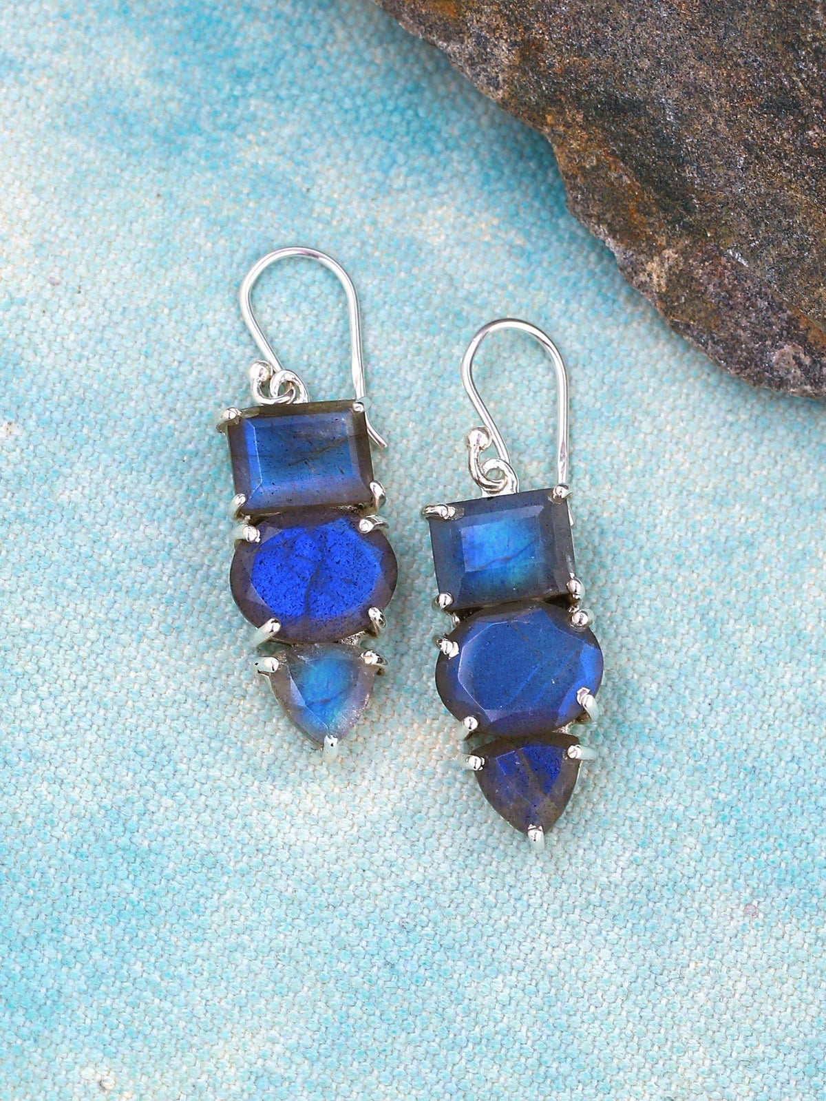 Labradorite Solid 925 Sterling Silver Earrings - YoTreasure