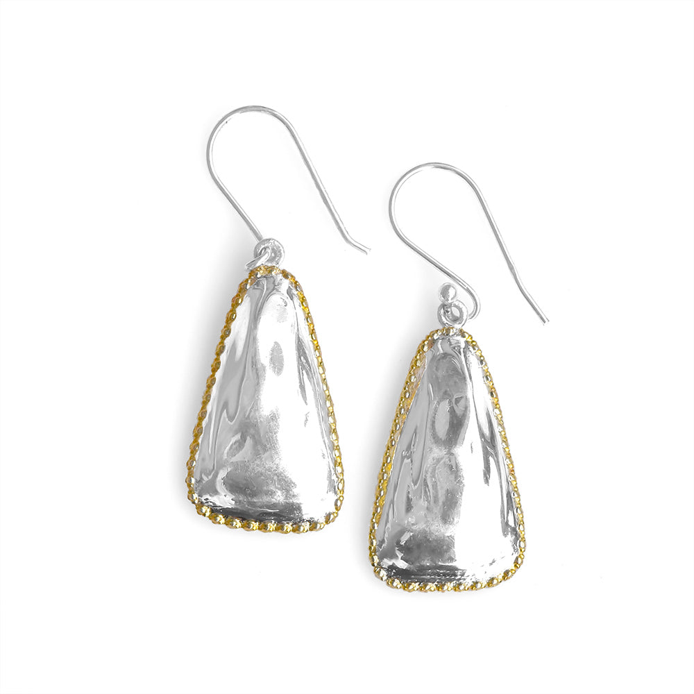 Solid 925 Sterling Silver Gold Plated Dangle Earrings Jewelry - YoTreasure