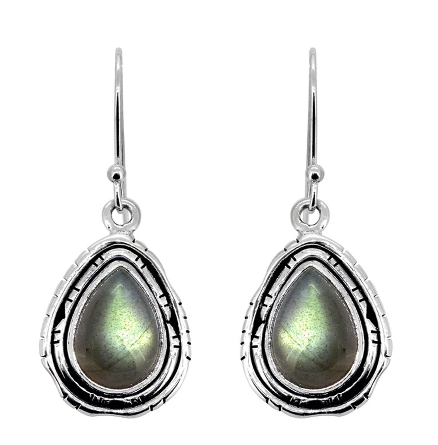 1.35" Labradorite Solid 925 Sterling Silver Dangle Earrings Jewelry - YoTreasure